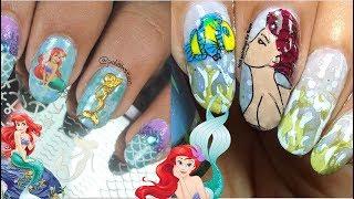Little Mermaid Nail art collab with polish star / bornpretty products / reverse stamping