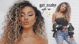 GET READY WITH ME: MAKEUP, CURLY HAIR  & OUTFIT - Spring Casual