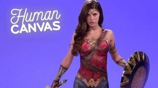 From Naked Woman to Wonder Woman - Human Canvas
