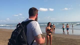 Preaching the gospel of Christ to half naked people on Double Six beach in Bali, Indonesia