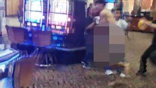 Naked man streaks through casino