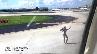 Half-Naked Man On Airport Tarmac Attempts To Board Plane (With ATC)