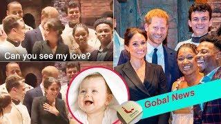 Can you see, my love? Meghan accidentally collapses into a giggle after Harry reveals is pregnant