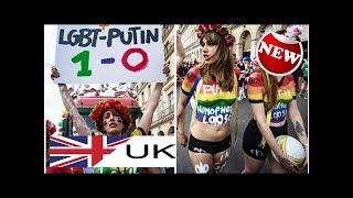 Topless women protest against Putin at Pride parade in Paris