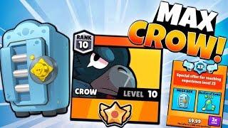 BIG MEGA BRAWL BOX OPENING & MAXING LEGENDARY CROW! | Brawl Stars | MAX BRAWLER CROW GAMEPLAY