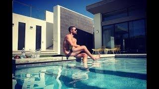 Arrow star Sephen Amell goes completely naked while soaking up the sun poolside in Palm Springs