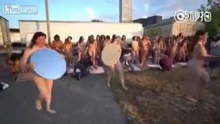 Naked women protest against Trump in US 2016