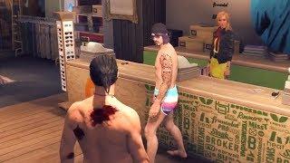 two women and three men get naked in a clothing store then wreak havoc on downtown LA (GTA V)