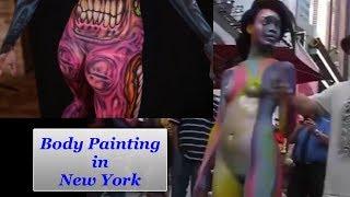 Women getting nude Body Painting in New York