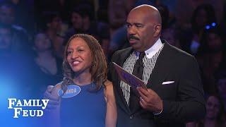 Wanda needs only ONE POINT for $20,000! | Family Feud