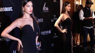 Nora Fatehi In Side Cut SLIT DRESS At Red Carpet Of Vogue Beauty Awards 2018