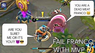 FAIL FRANCO GETS MVP! MYTHIC RANK GAMEPLAY | WOLF XOTIC | MOBILE LEGENDS