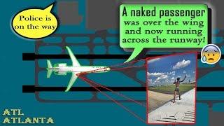 HALF-NAKED MAN enters Atlanta Airport and jumps onto an aircraft wing!