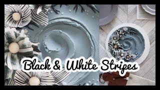 Black and White Striped Floral Cake | Greggy Soriano