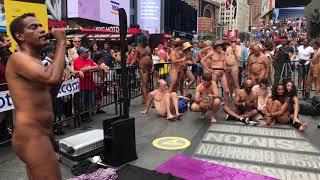Times Square Naked Performance...