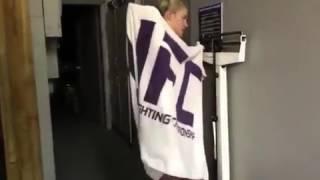Gorgeous UFC star DROPS towel as she weighs in completely naked ahead of bout