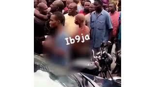 Female Kidnapper Caught In Festac, Lagos, Battered & Stripped Naked By Mob