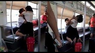Chinese Woman Bites man in the Subway Then She Strips Naked | China Ratchet Daily