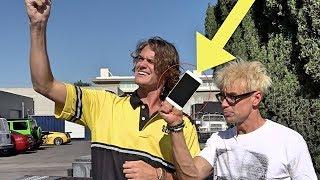 STEALING CELL PHONE FROM SECURITY!!! - (I ALMOST FAILED!)