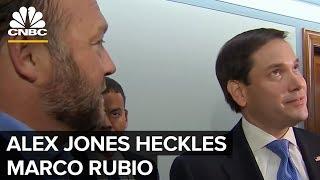 Alex Jones Heckles Marco Rubio During Interview | CNBC