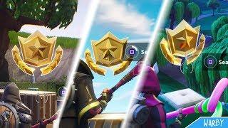 Fortnite Battle Royale - All Secret Season 5 Battle Stars Locations (Free Battle Pass Tiers)